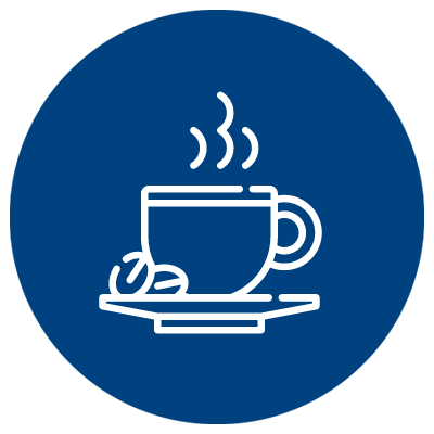 Logo café con fondo azul para nytol